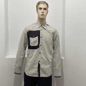 Coldsmoke Men's Quilted Button Up Shirt Gray Black Size M Brand New With Tag